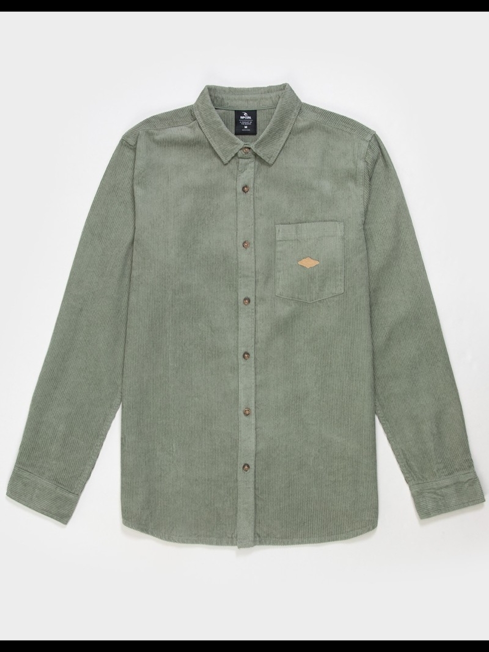 RSQ Men's Sage Green Corduroy Button-Down Shirt